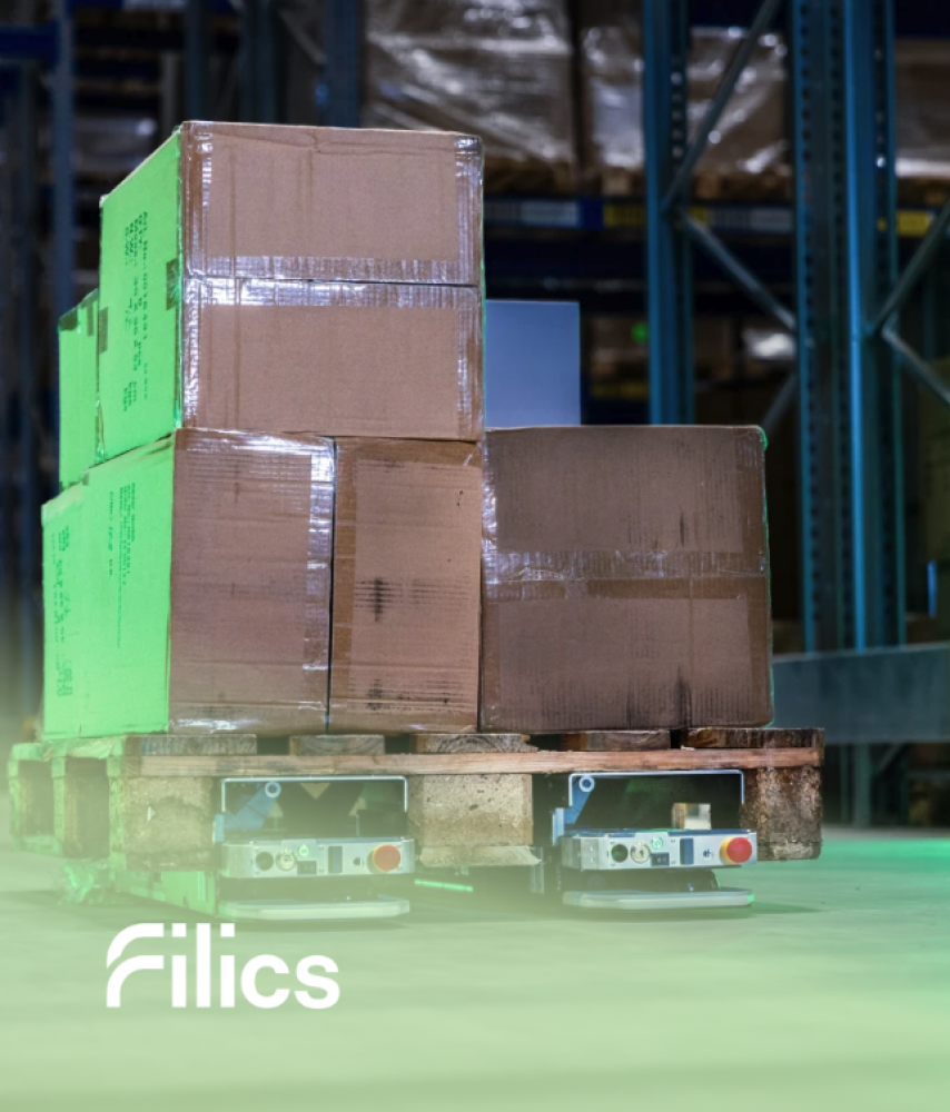 Filics stack of cardboard boxes