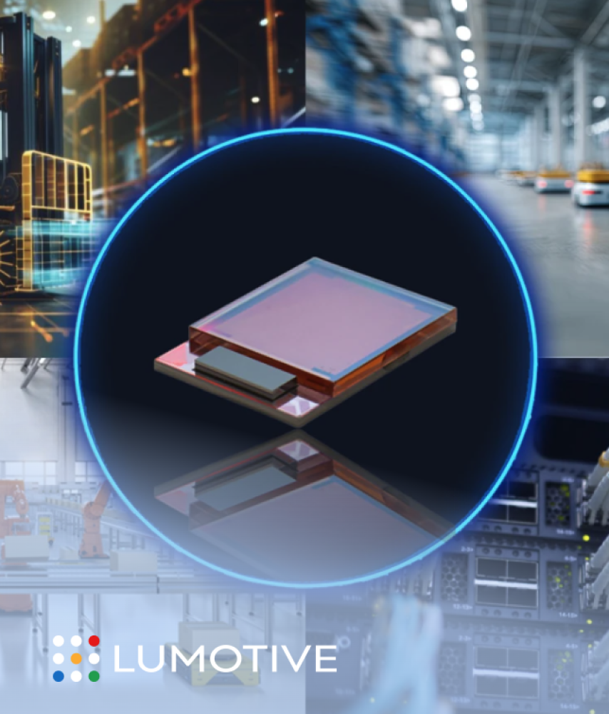 Lumotive company with computer hardware in the background